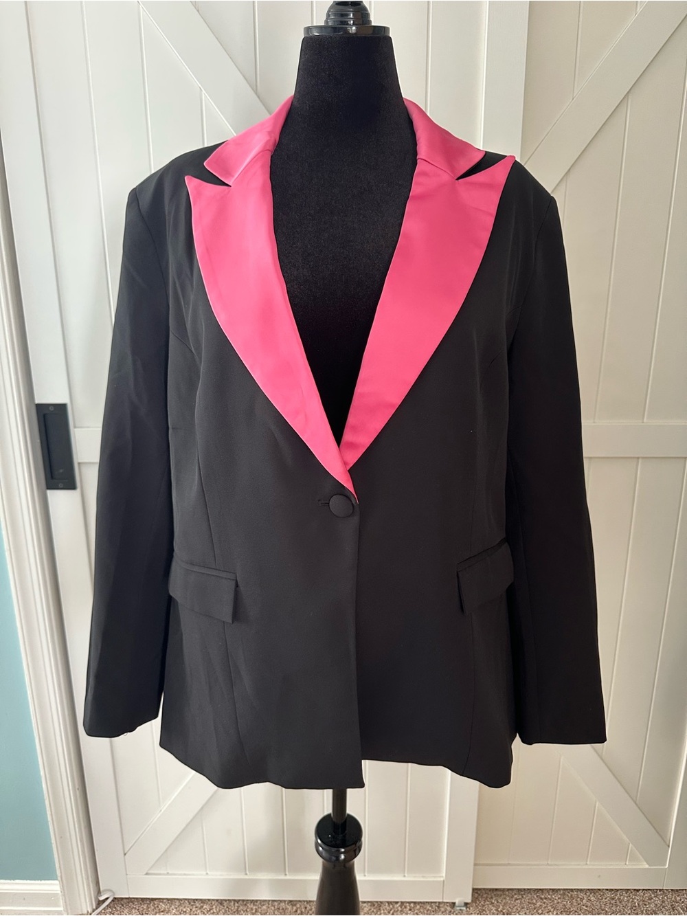 NY&C New York & Company XXL Black Pink Colorblock Blazer NWT